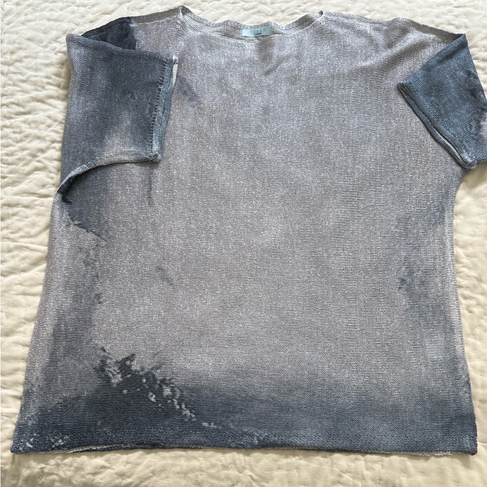 Oversized Gray Short Sleeve knit Top